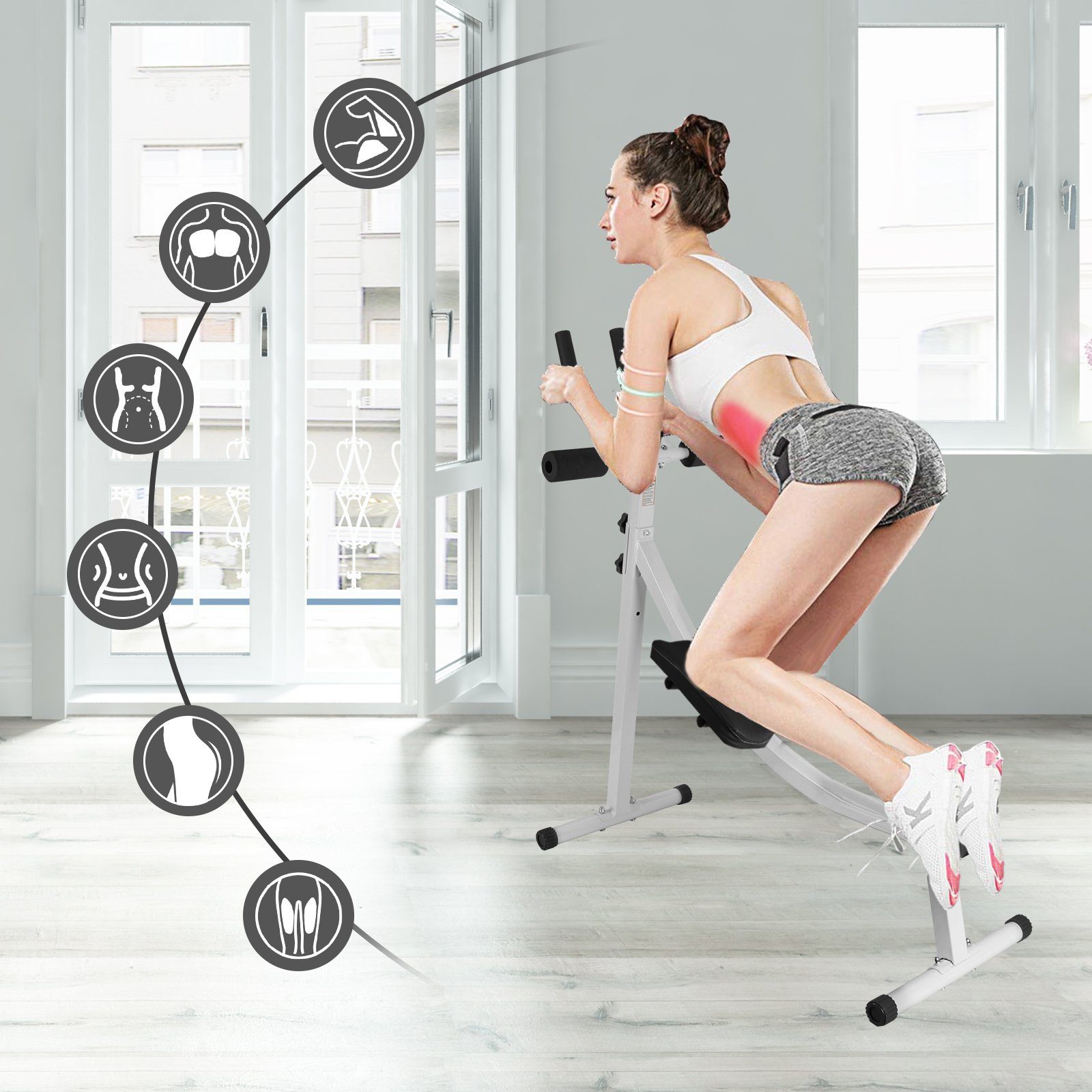 BIGTREE Heimtrainer klappbar Bauchtrainer Rückentrainer, Profi Fitnessgerät