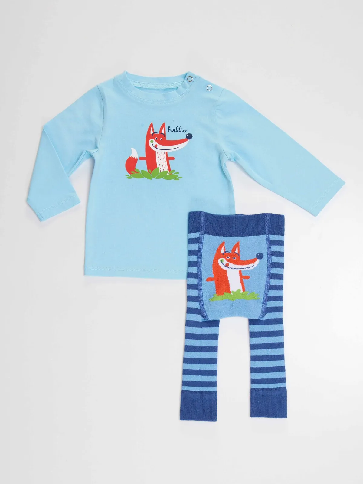 Denokids  Tilki Baby-Jungen-T-Shirt-Strumpfhosen-Set