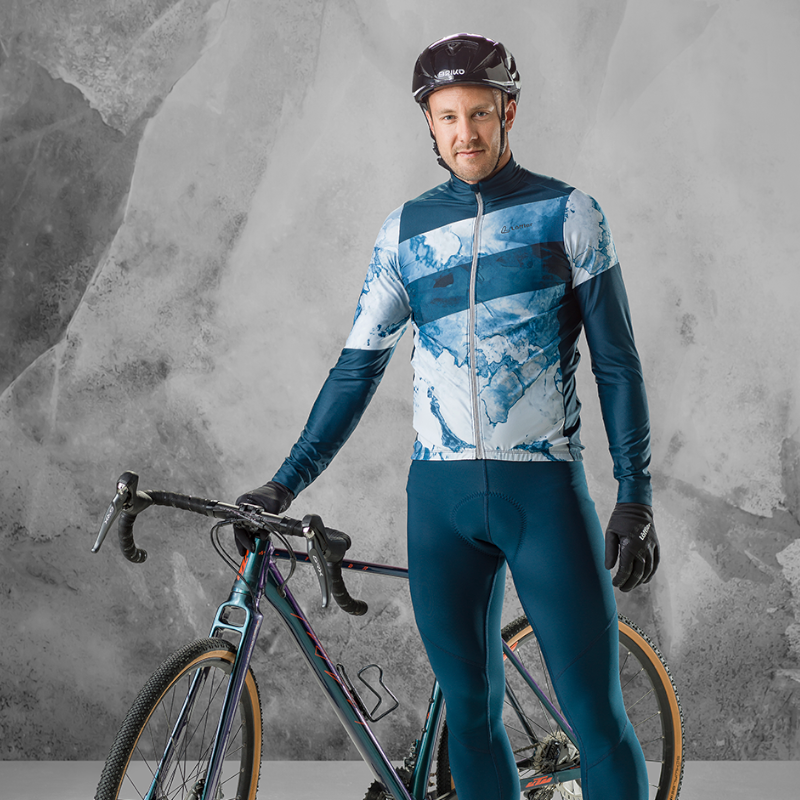 Löffler Floes Blue Herren Langarm-Radtrikot