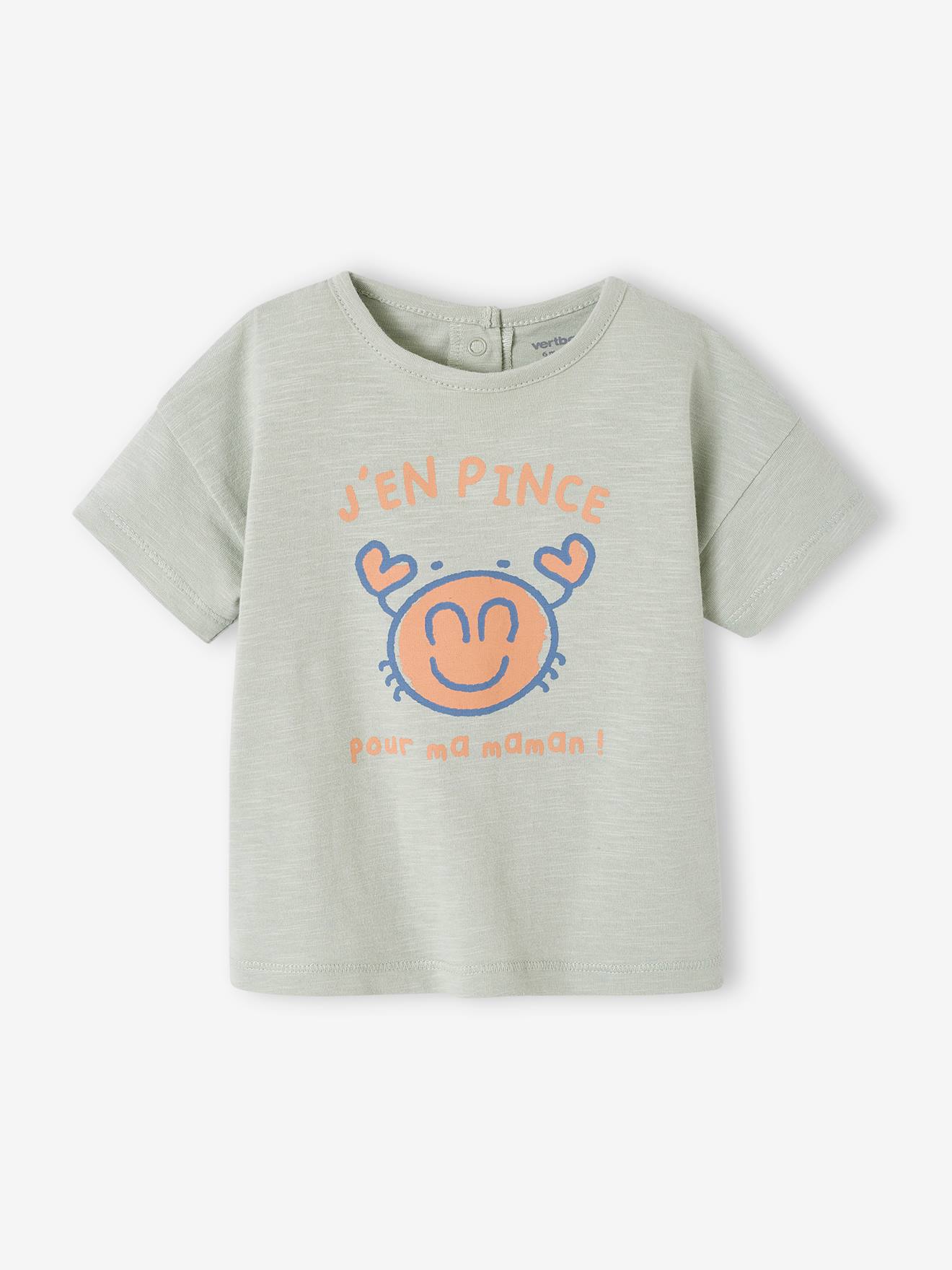 Vertbaudet Bio-Kollektion: Baby T-Shirt mit Meeres-Motiven - aqua/krabe