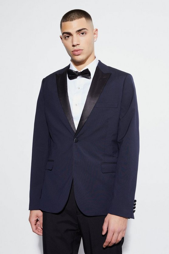 Einreihige Skinny Smoking-Anzugjacke