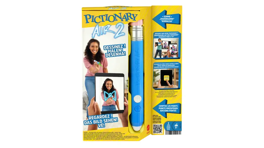 Mattel Games Pictionary Air 2, Familienspiel, Scharade