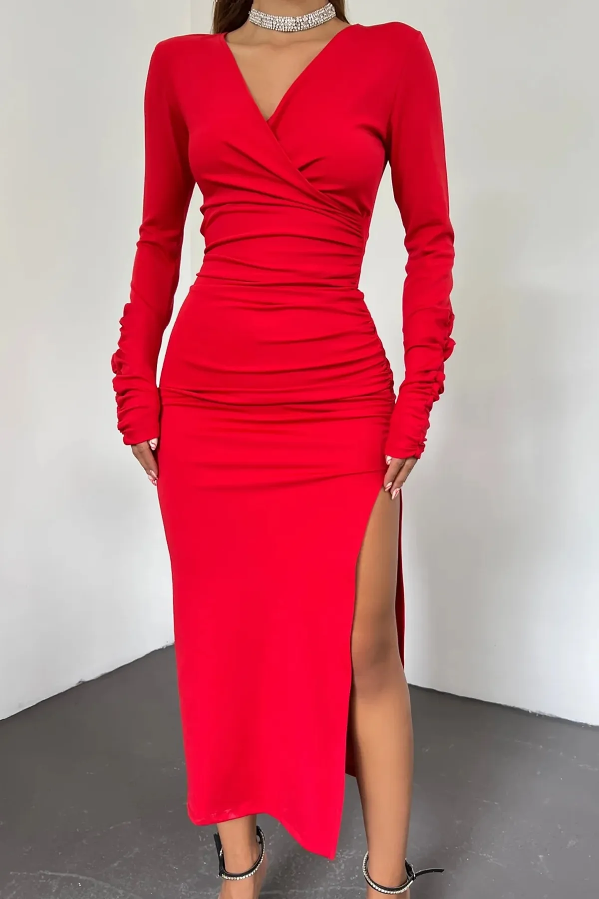 lovebox  Abendkleid & Abschlusskleid - Rot - Wickelschnitt