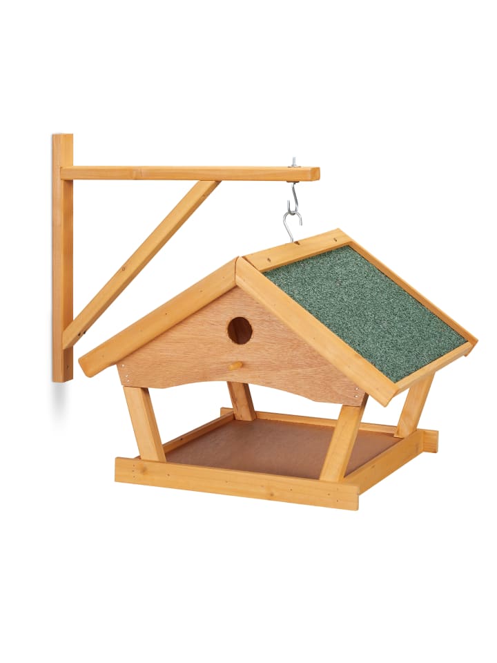 relaxdays Vogelfutterhaus in Natur - (B)42,5 x (H)35 x (T)40,5 cm günstig kaufen onesize