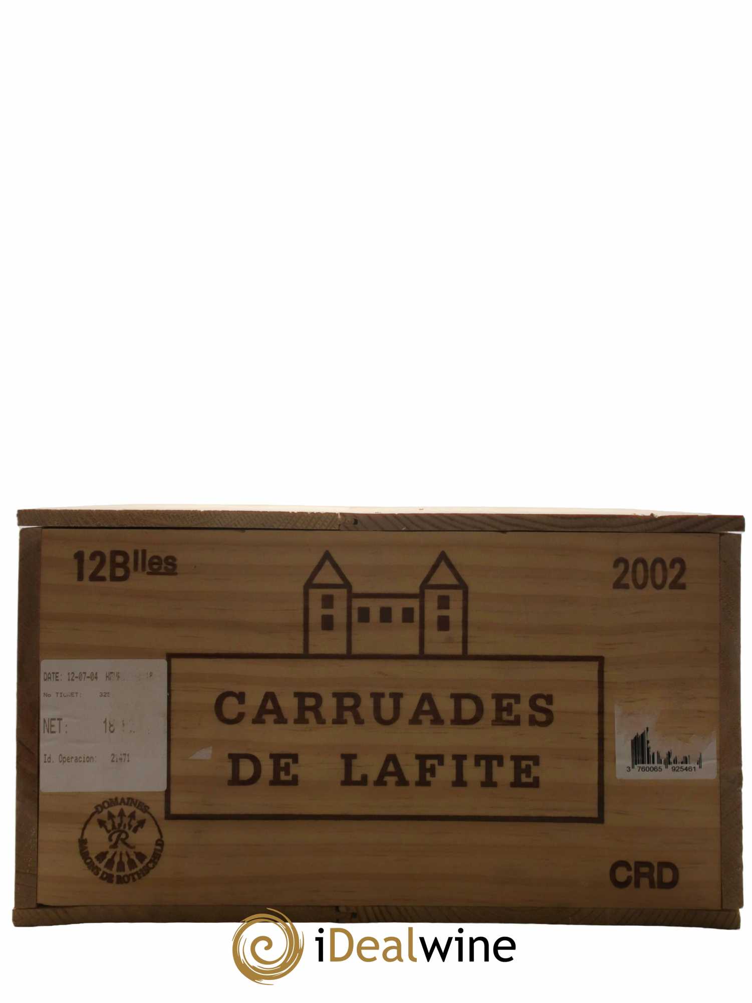 Carruades de Lafite Rothschild Second vin  2002 - Lot de 12 Bouteilles