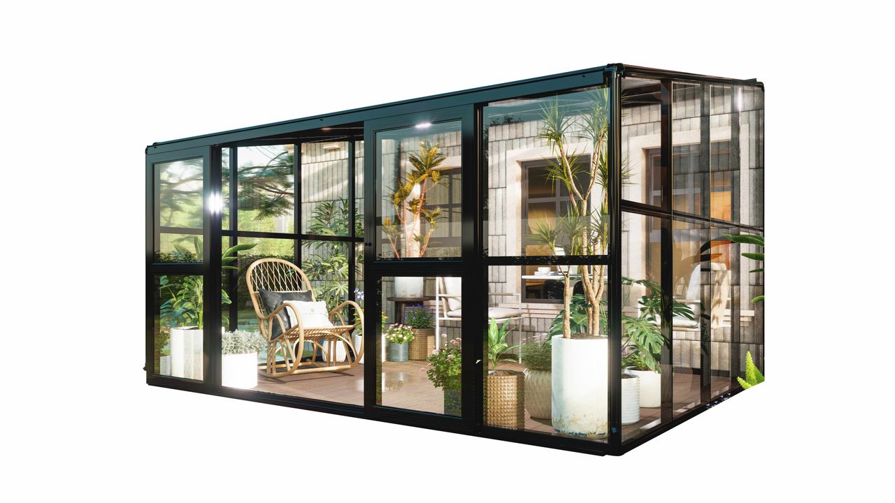 HC Home & Living Wintergarten mit Schiebtüren ,Terrassendach Veranda, ca. 320 x 392 x 250 cm