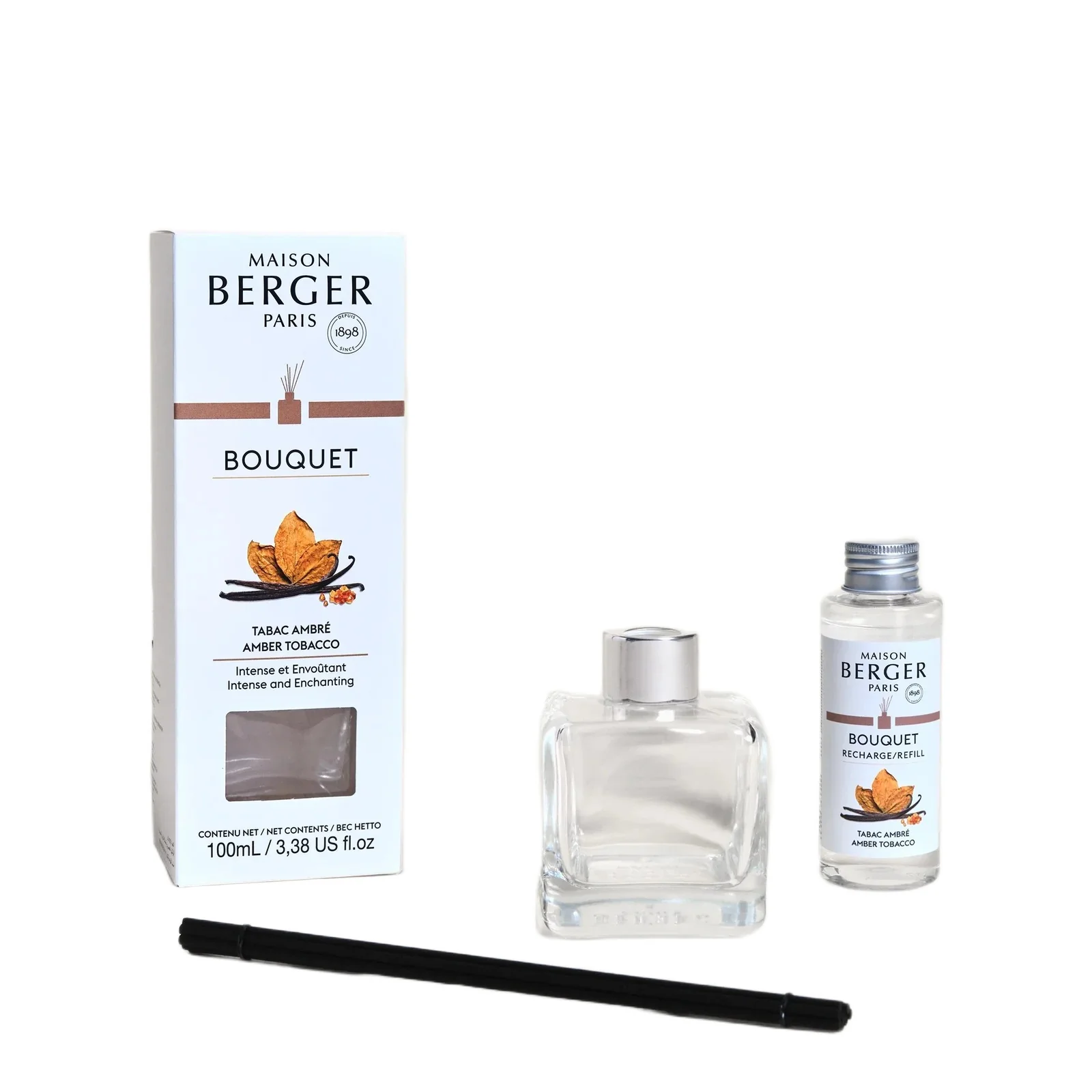 Bouquet Parfumé Bouquet Cube - Tabac Ambré - Kvepalų difuzorius, Difuzoriaus kvepalai