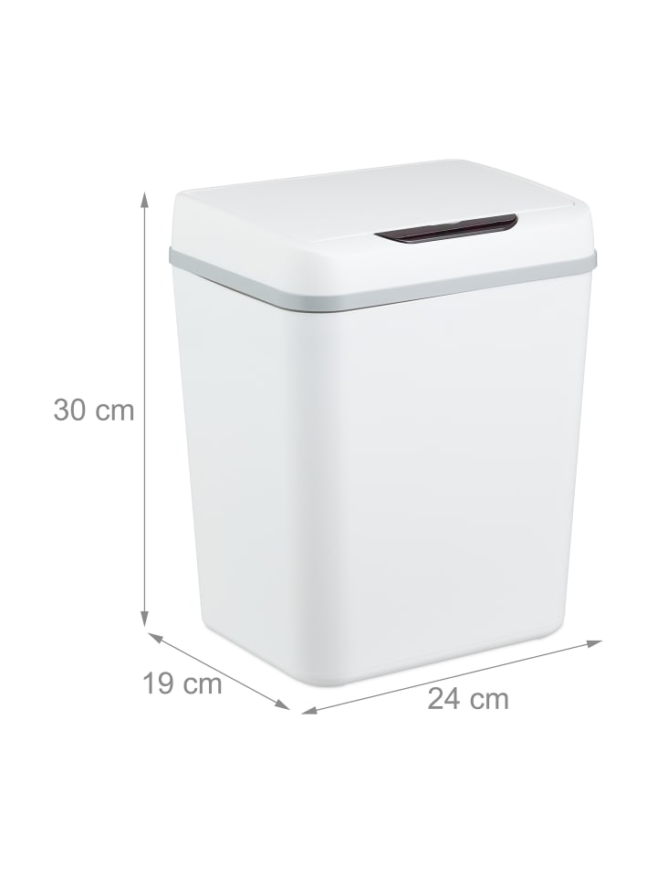 relaxdays Bad-Mülleimer mit Sensor in Weiß - 9 Liter günstig kaufen onesize