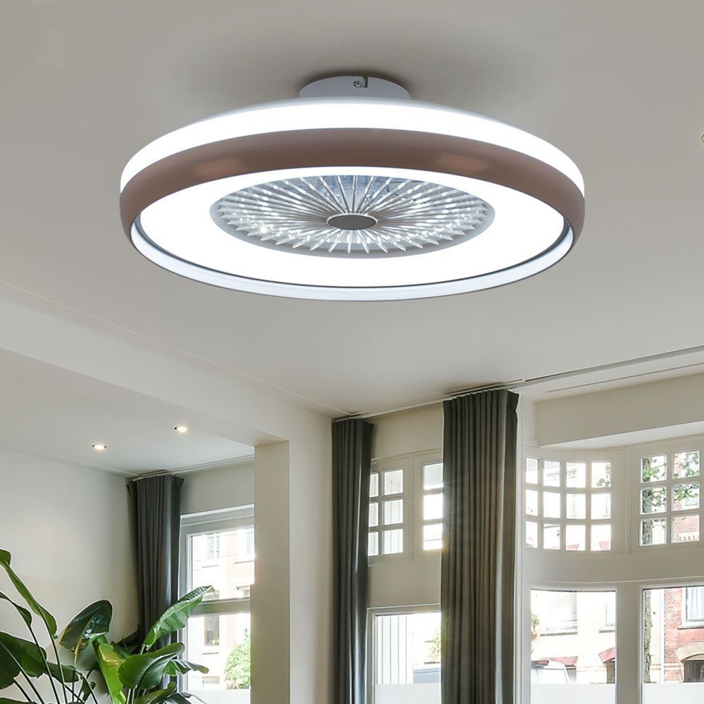 V-TAC Deckenventilator, LED Decken Ventilator Leuchte Fernbedienung Tageslicht Lampe