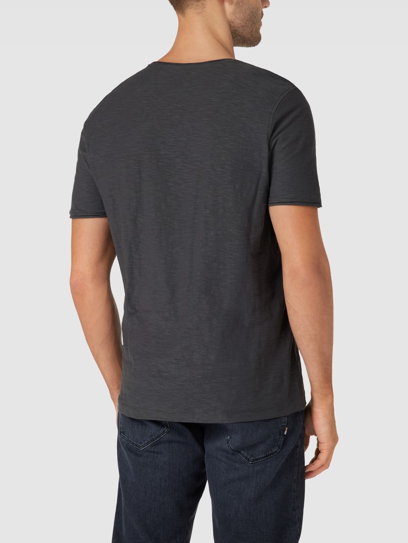 T-Shirt mit V-Ausschnitt in dunkelgrau