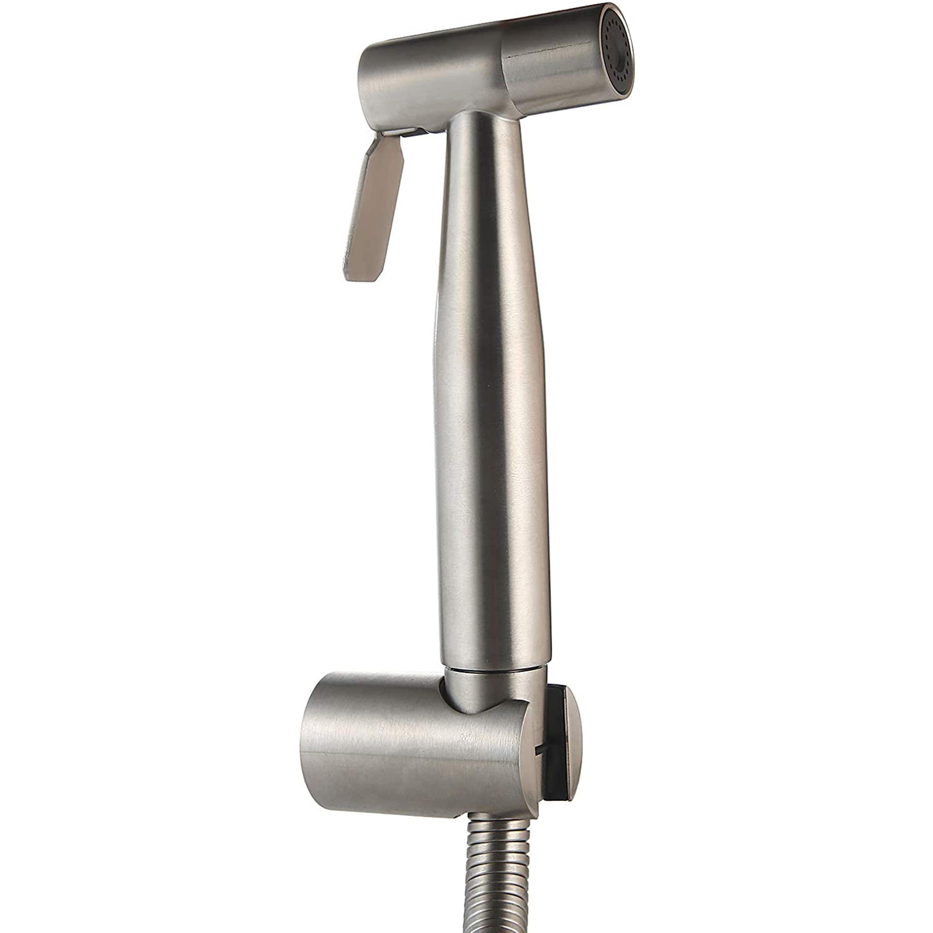 Praknu Bidetarmatur Bidet Handbrause (Set) Duschkopf mit Halterung, rostfreier Edelstahl, inkl. 2 Dichtungen