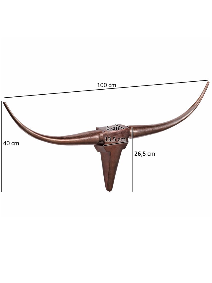 KADIMA DESIGN Deko Geweih Bull M WL1.394 100 cm Aluminium Design Hörner, in Bronze günstig kaufen 100 x 6 x 40 cm