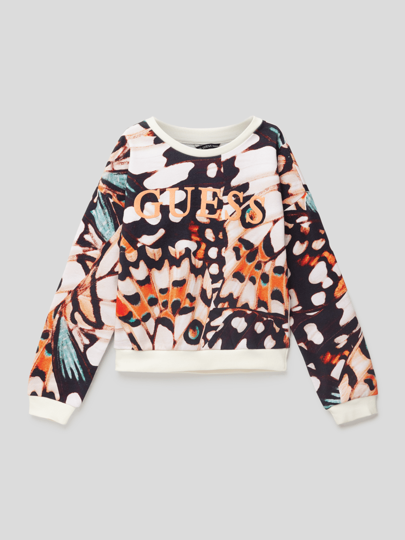 Sweatshirt mit Allover-Muster Modell 'ACTIVE' in schwarz