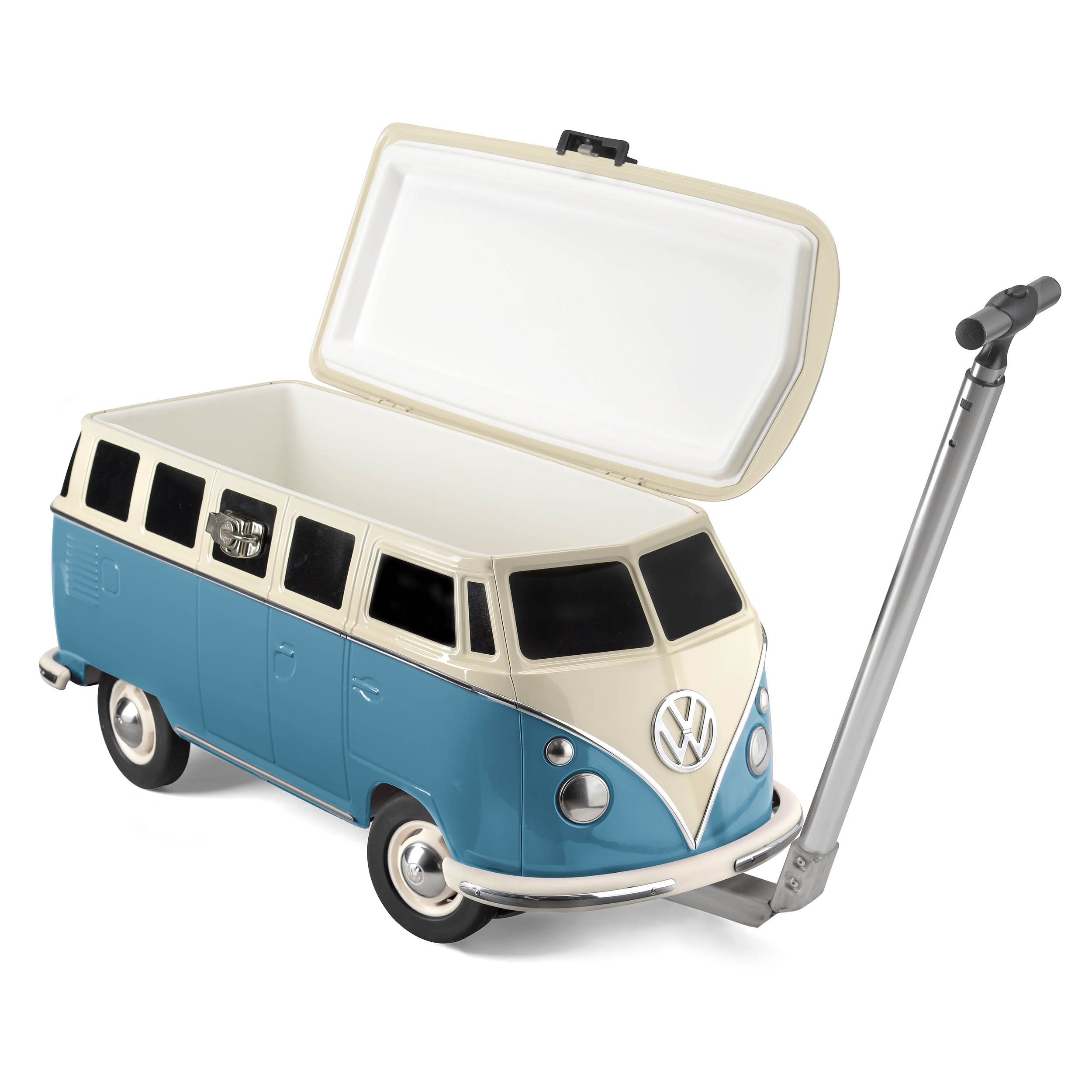 VW Collection by BRISA Kühlbox Volkswagen Fahrbarer Kühlwagen in T1 Bulli Bus Form, 26 Liter, isolierter Bollerwagen