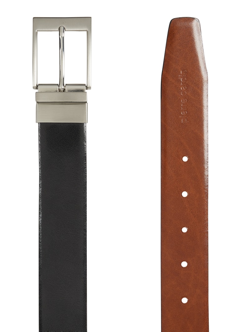 Wendegürtel aus Leder mit Dornschließe in cognac