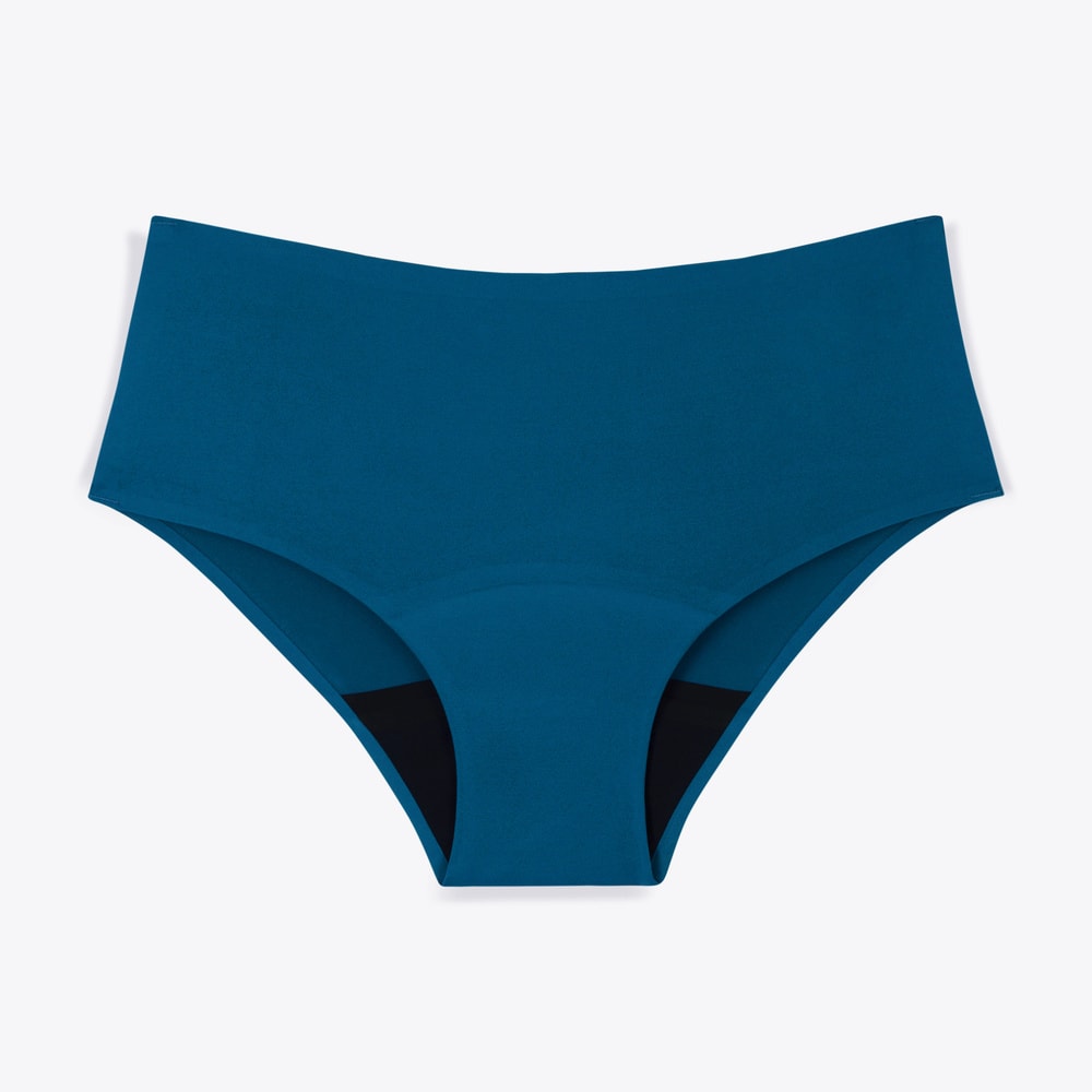 smoon lingerie Ados - Shorty menstruel sans couture Flux moyen - BLEU TROPICO