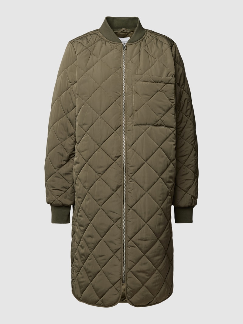 Steppmantel mit Brusttasche in khaki