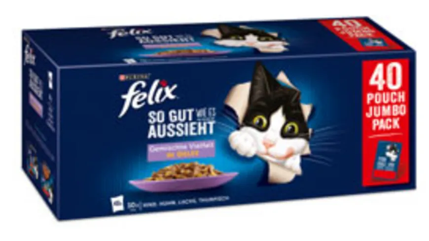 PURINA FELIX So gut wie es aussieht Gemischte Vielfalt in Gelee Katzennassfutter 3.4 kg