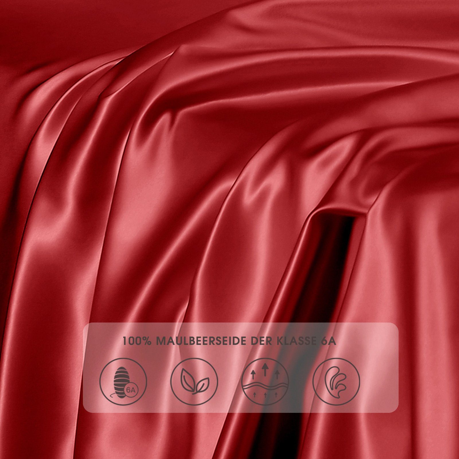 Kissenbezüge 22 Momme 100% Maulbeerseide, 80 x 80 cm, mit reißverschluss, THXSILK (1 Stück), 600 Fadenzahl, angenehmes Hautgefühl, glänzende und glatte Optik