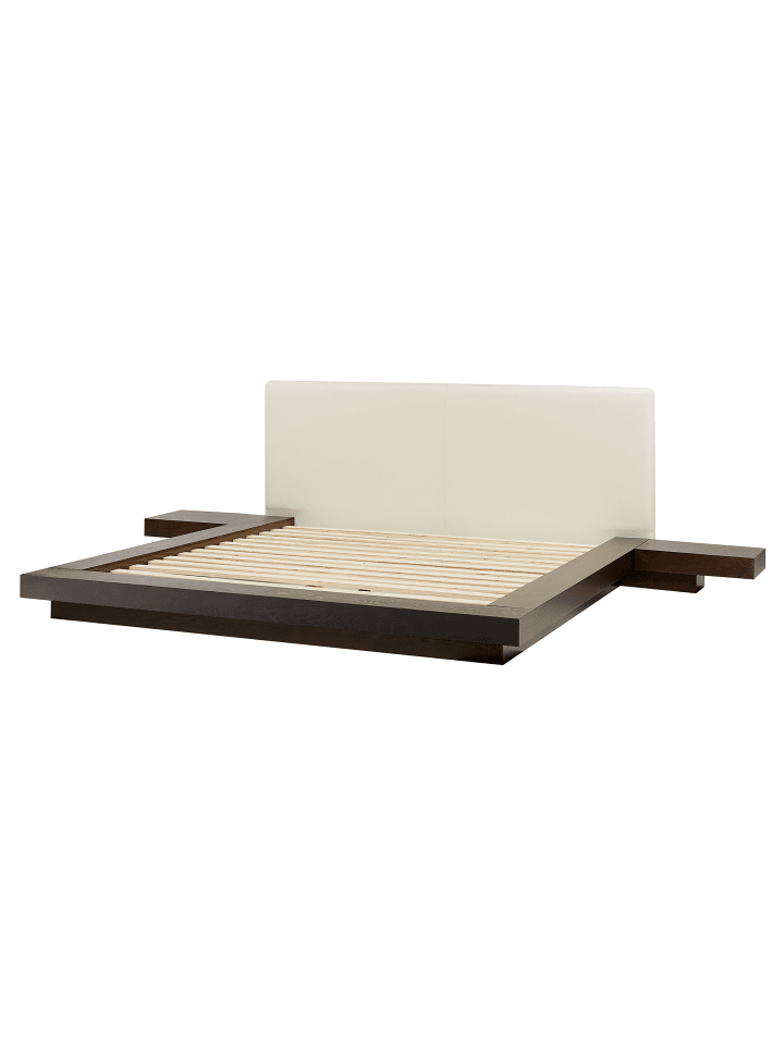 Beliani Doppelbett ZEN in Dunkler Holzfarbton/Weiß - (W) 308 x (H) 86 x (L) 229 cm günstig kaufen onesize