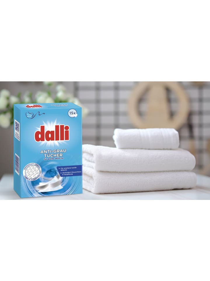 DALLI-WERKE Anti Grau Tücher | Verhindert Grauschleier weisser Wäsche | 15 Tücher günstig kaufen onesize