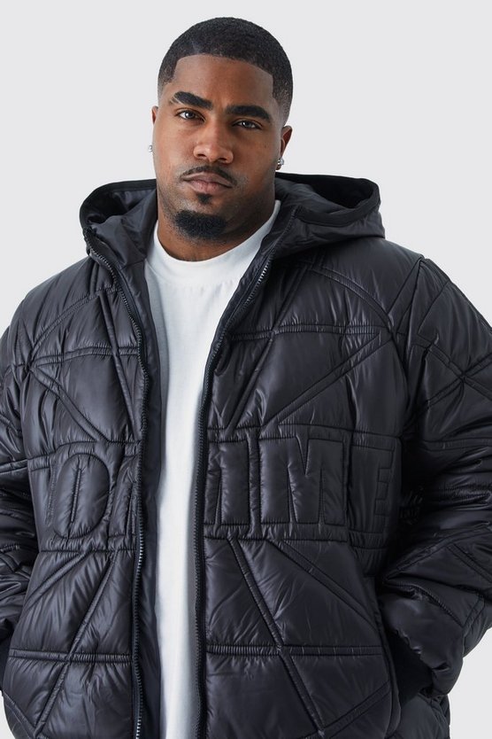 Plus Homme Steppjacke mit Kapuze