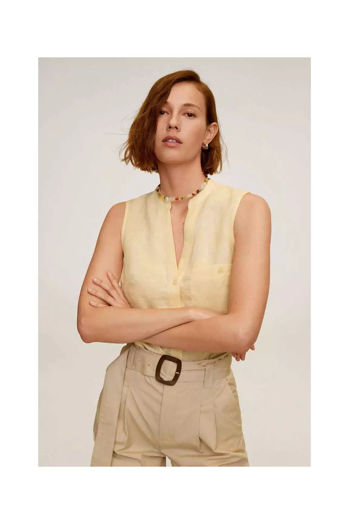 Mango Chemisiers Femme couleur jaune