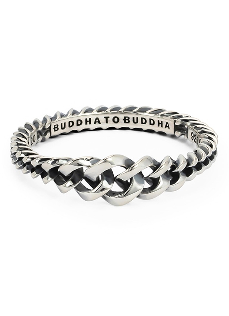 Inel Buddha cu lanț din argint umbrit