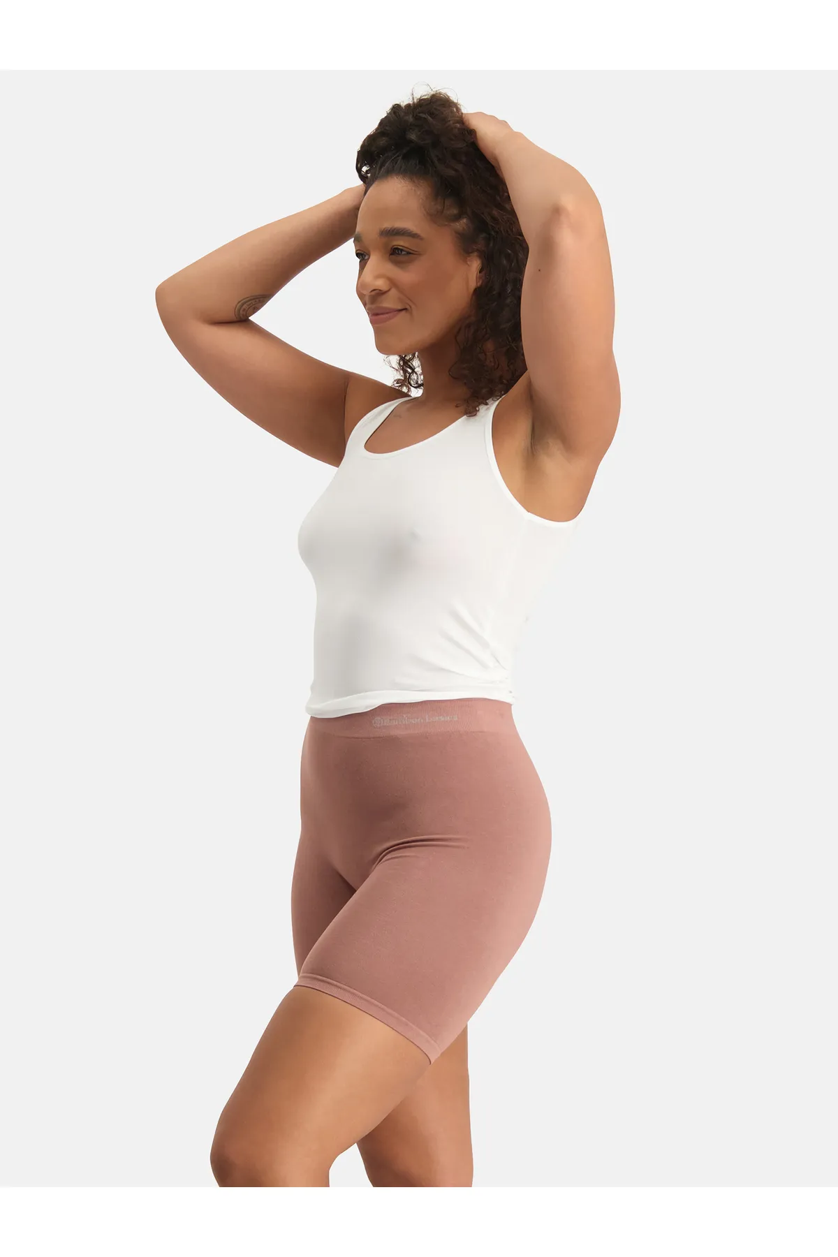Bamboo Basics  Kurze Sporthose - Braun - Hoher Bund