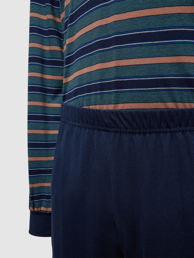 Pyjama mit Streifenmuster Modell 'RED LABEL' in blau