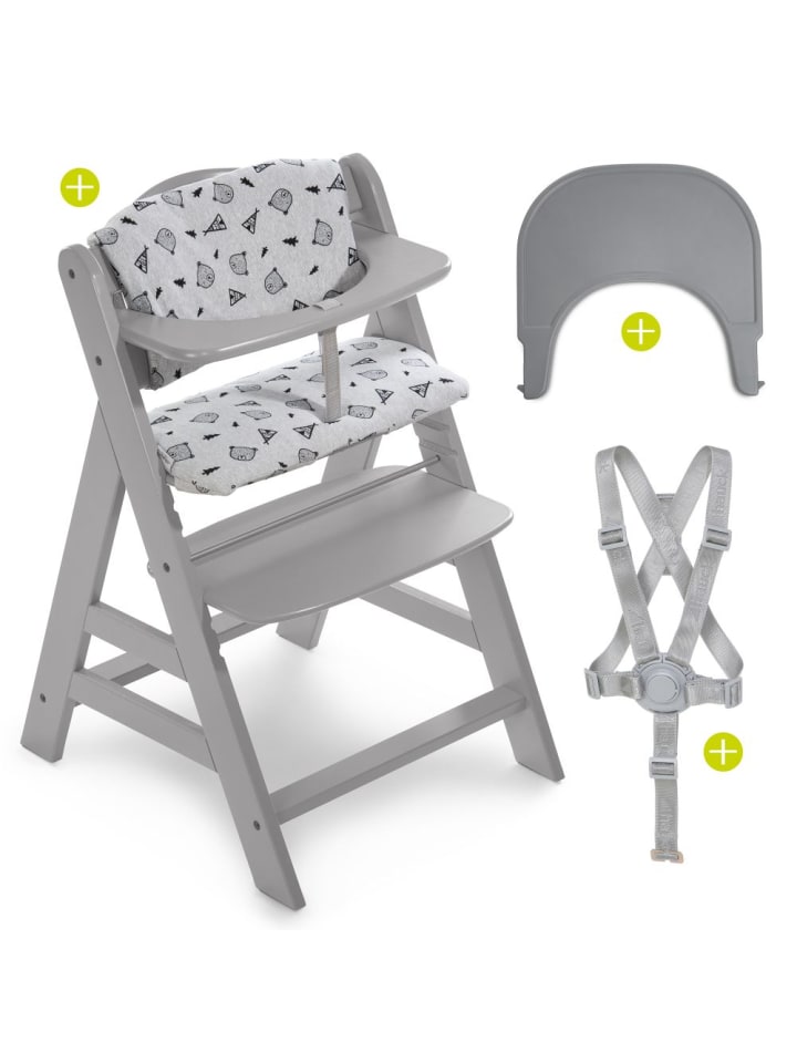Hauck Hochstuhl Alpha Plus Grau - im Sparset inkl. Essbrett in grau günstig kaufen onesize