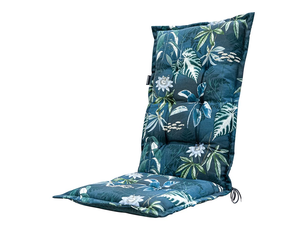 Madison Mauel Blue 123x50 Gartenstuhlkissen mit hoher Rückenlehne