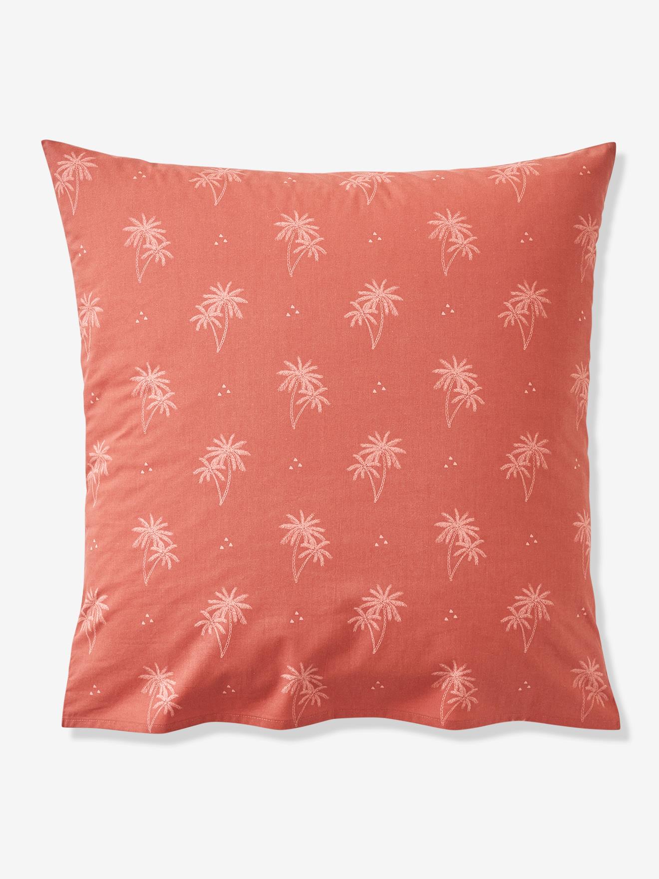 Parure housse de couette + taie d'oreiller enfant PALMIERS terracotta