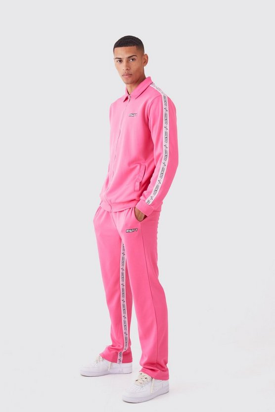 Man Trikot-Trainingsanzug mit Reißverschluss und Streifen