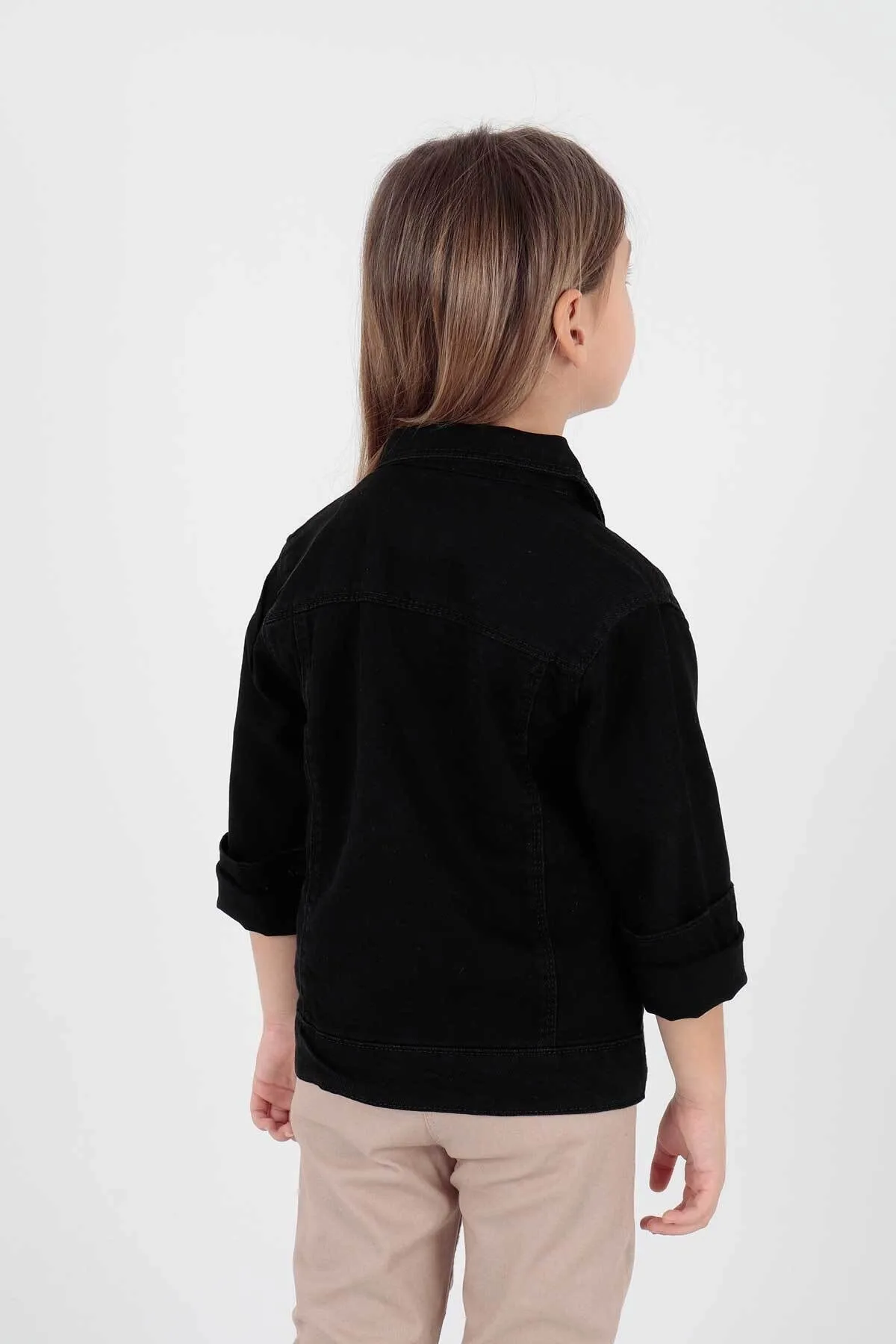 AHENGİM  Mädchen-Jeansjacke aus Baumwolle mit Teddybär-Motiv, lässig, modisch, Ak22176023