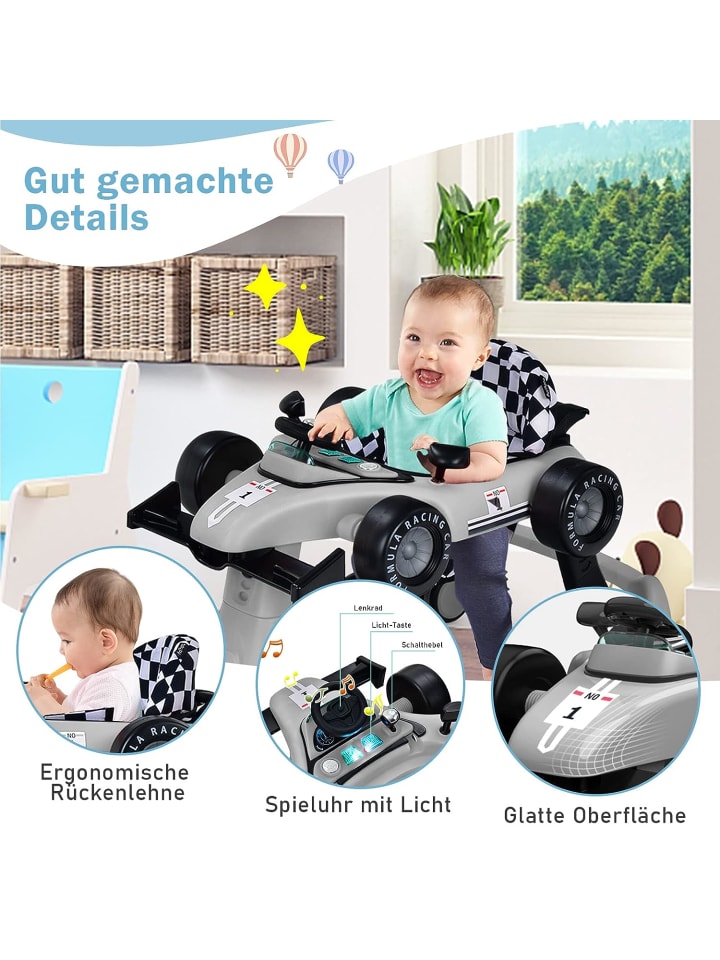 COSTWAY 4 in 1 Lauflernwagen in Grau günstig kaufen 75 cm