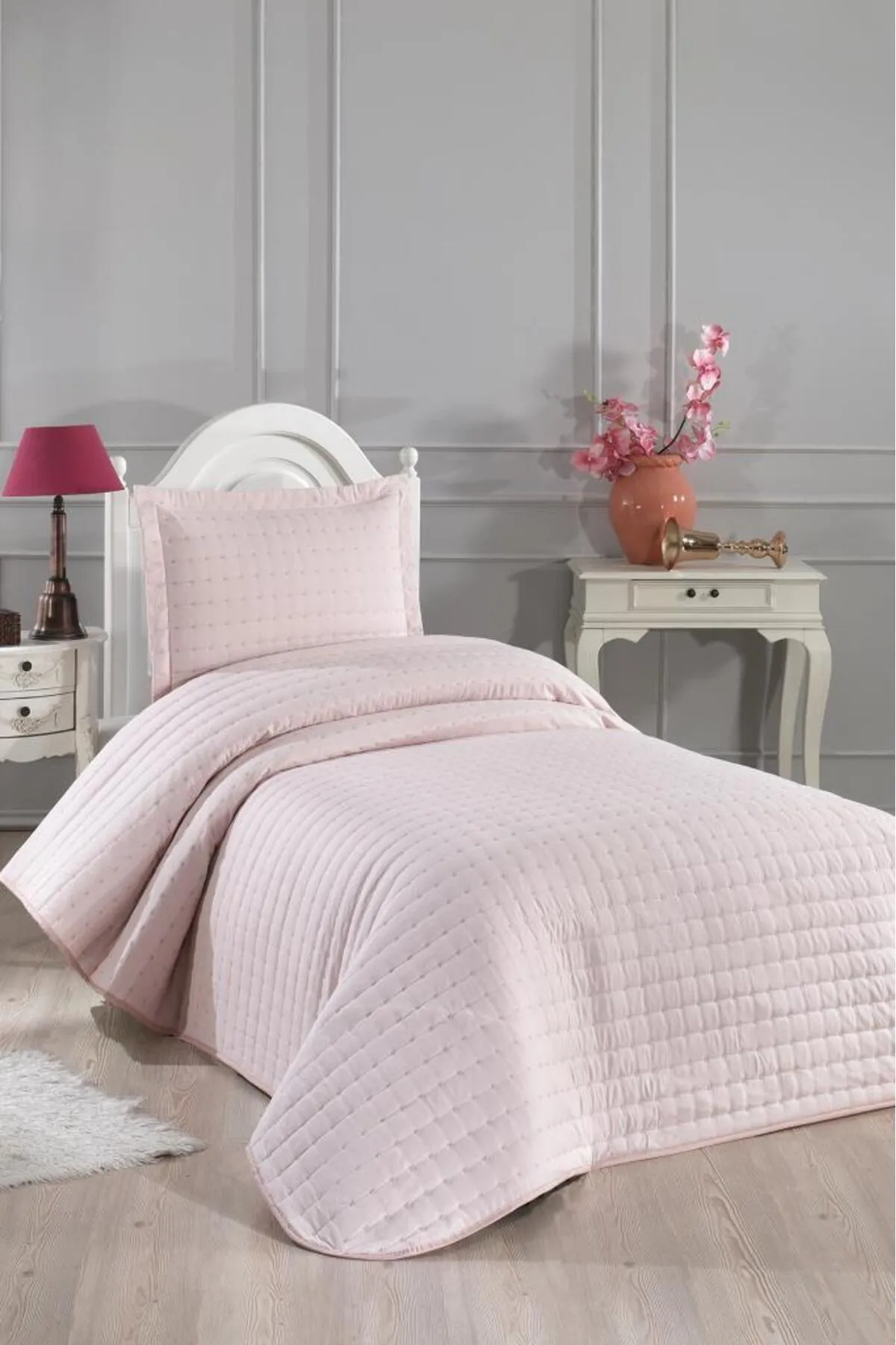 Çeyiz Diyarı  Gesteppte Tagesdecke „Dublin“ für Einzelbett, Puder