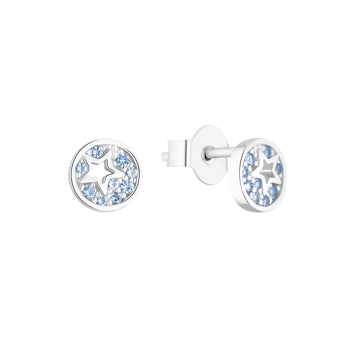 Ohrstecker für Mädchen, 925 Sterling Silber, Zirkonia synth. | Stern Ohrstecker für Mädchen