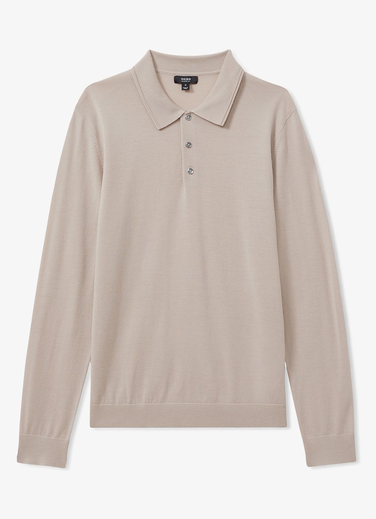 Camisa polo Reiss Trafford de malha fina e corte slim em lã merino