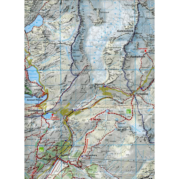 Gotthard / S. Gottardo - Grimsel - Susten - Oberalp 1 : 40 000 - Wanderkarte