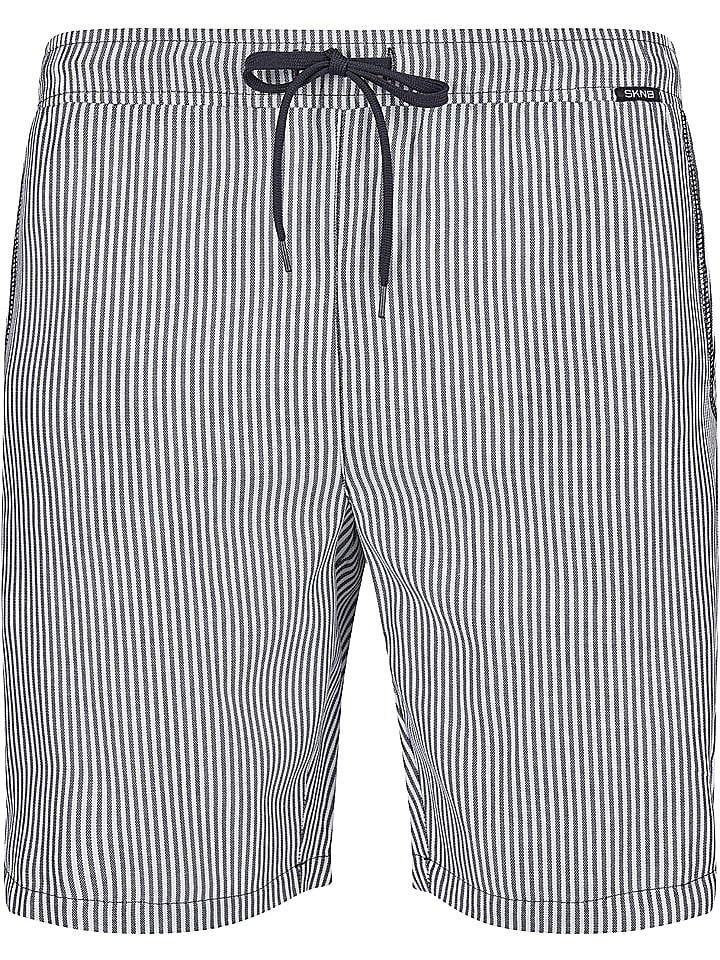 Skiny Pyjama-Shorts in Dunkelblau/ Weiß günstig kaufen XXL