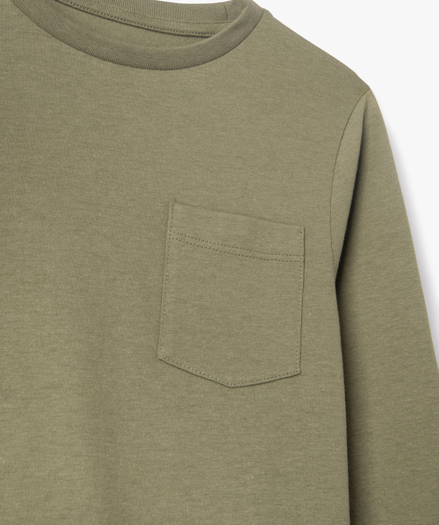 Tee-shirt à manches longues avec poche poitrine Garçon kaki | GEMO