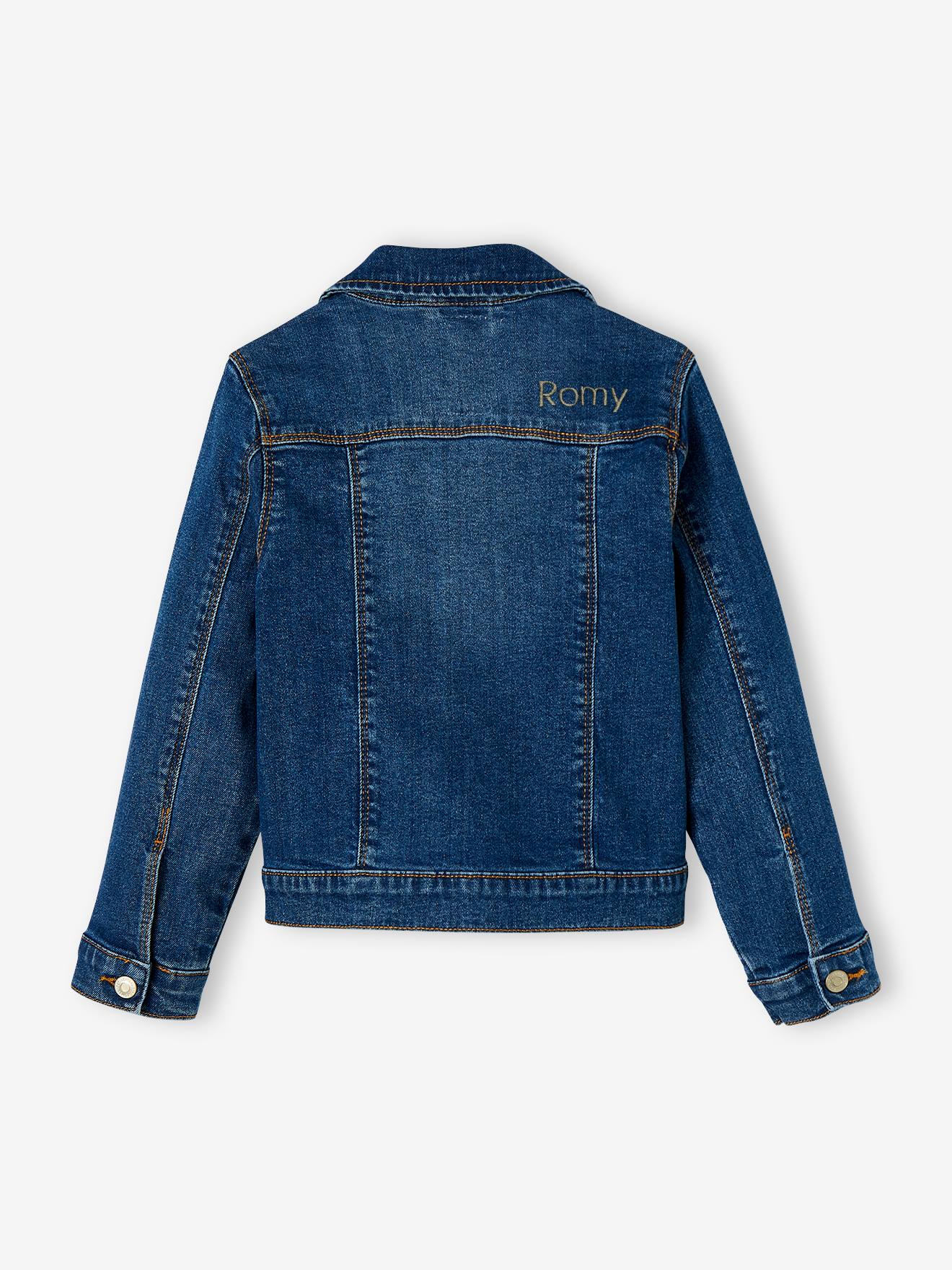 Vertbaudet Mädchen Jeansjacke, personalisierbar Oeko-Tex - blue stone