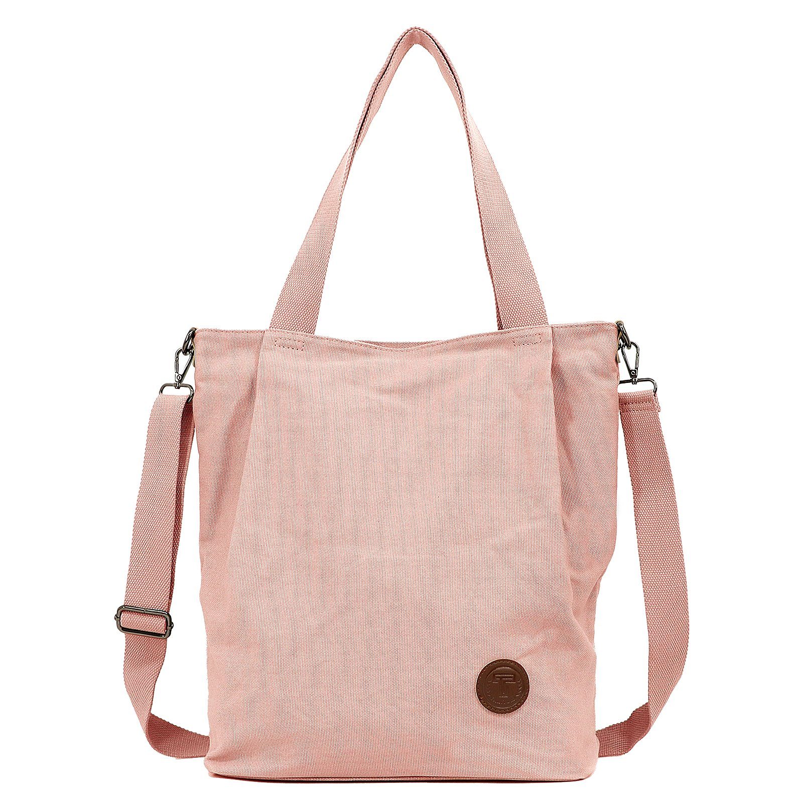 TAN.TOMI Schultertasche Canvas Umhängetasche Damen, Groß Handtasche, für Schule Shopper Lässige Täglich Ausflug Einkauf