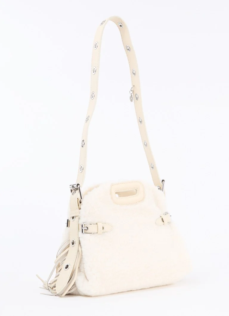 Maje Teddy shoulder bag with sheepskin details