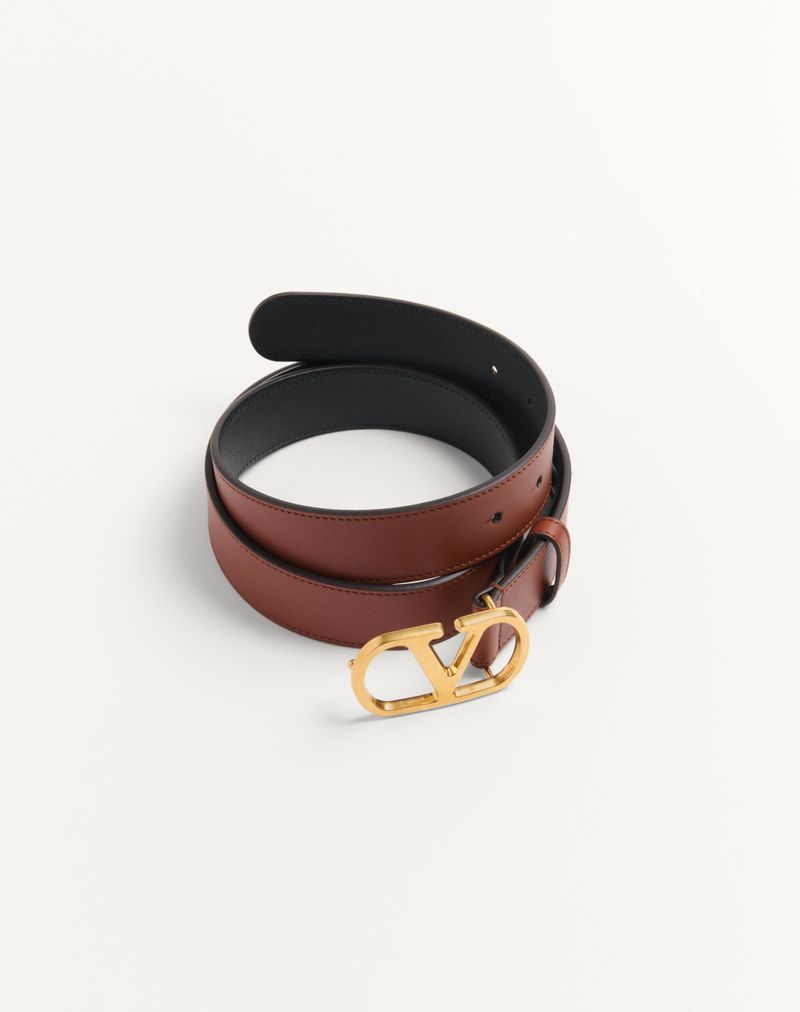 Cinto exclusivo VLogo em pele de bezerro brilhante 30 mm