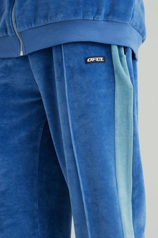 Lockere Velour-Jogginghose mit geteiltem Saum