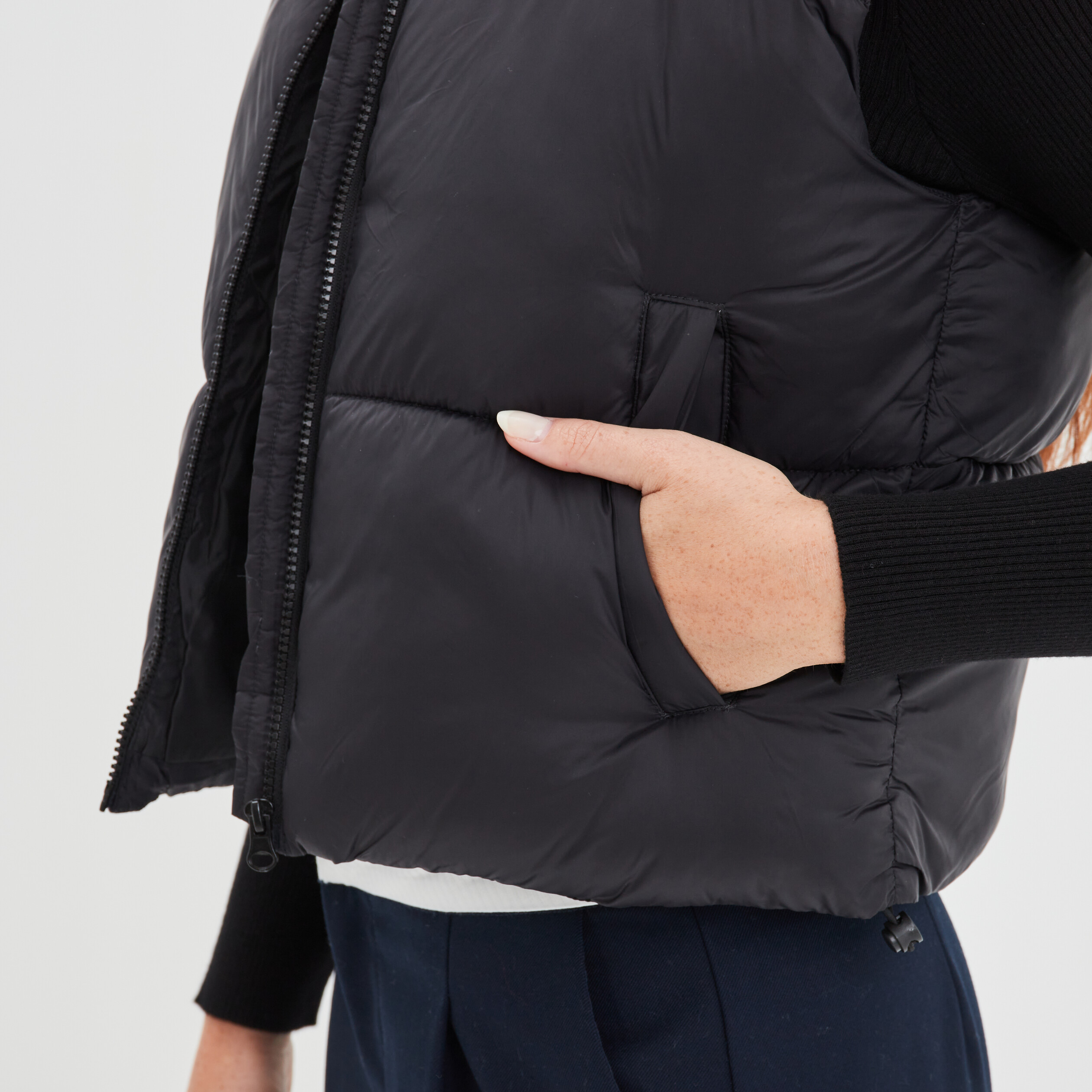 Doudoune sans manches imperméable noir femme | La Halle