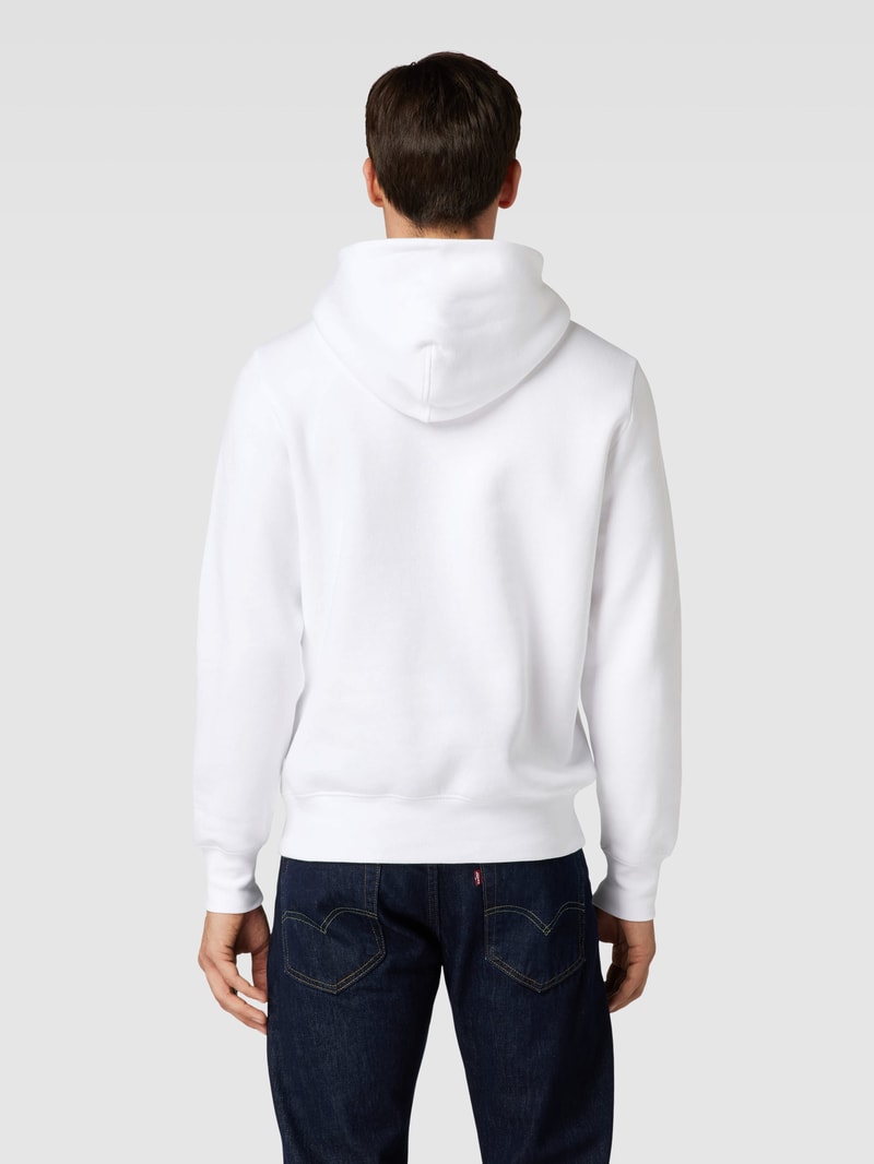 Hoodie mit Label-Print in weiß