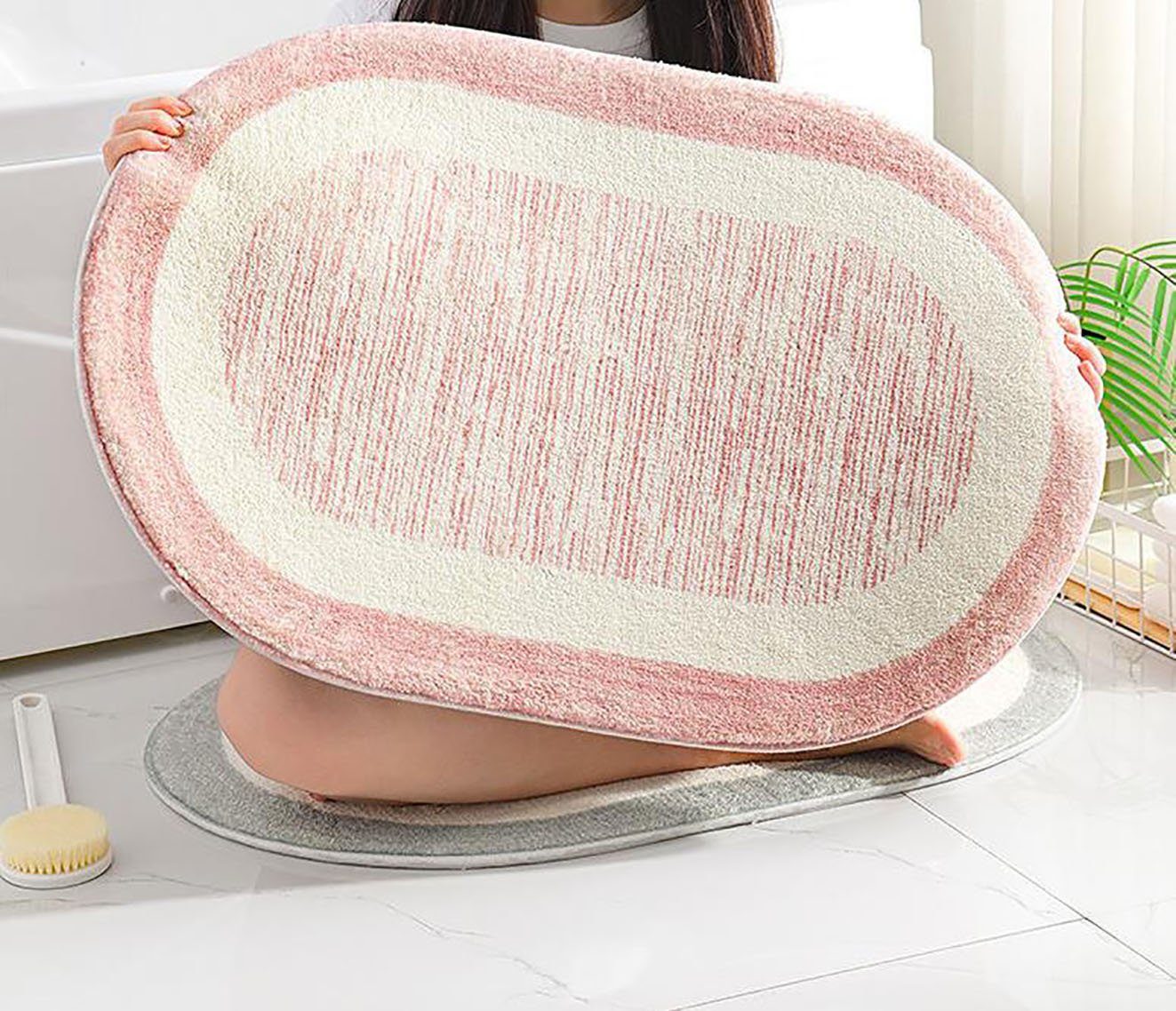 Antirutsch Teppichunterlage Haustürmatte für Schlafzimmer und Toilette, Tapferer Ping